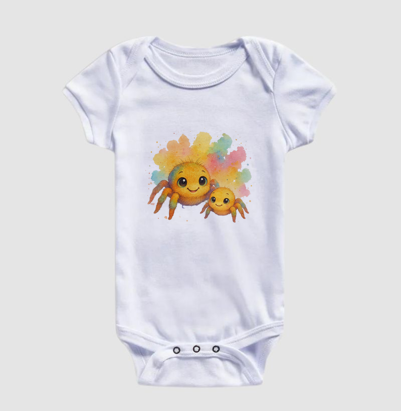 Aranha (duas) - estilo aquarela (body bebê)