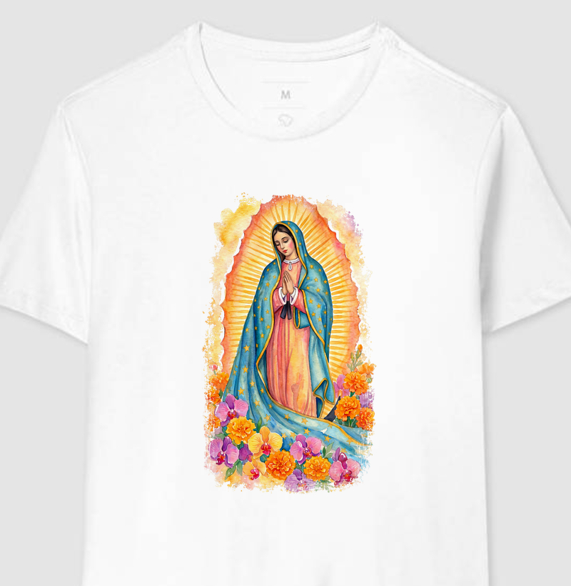 Nossa Senhora de Guadalupe Aquarela Floral