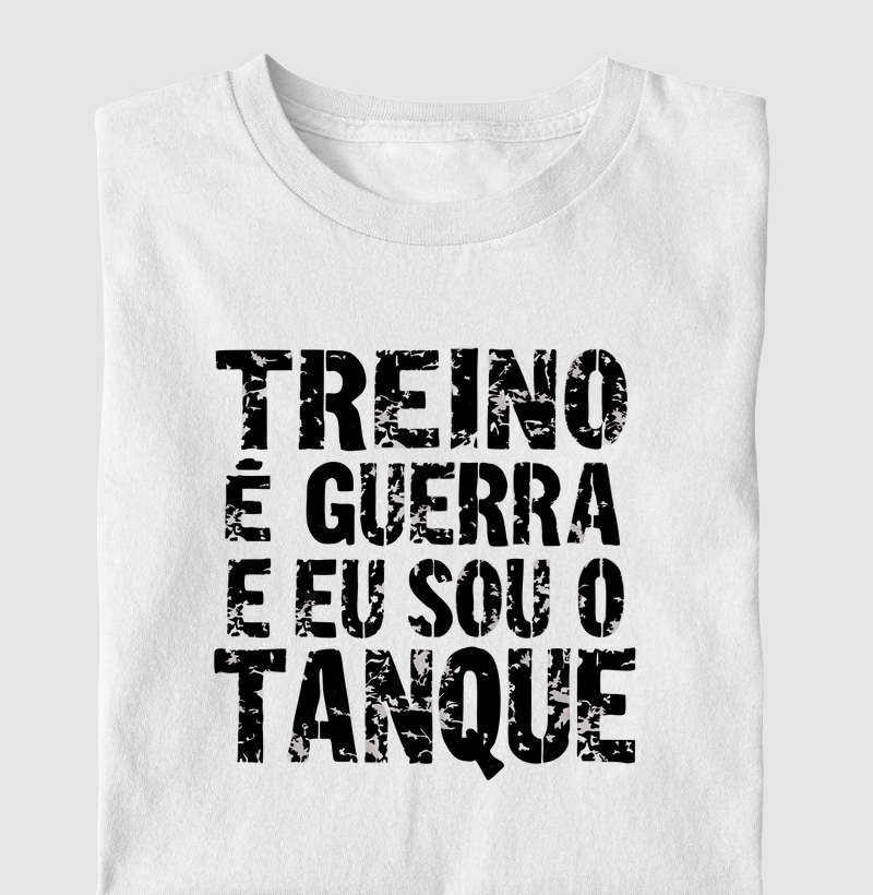 Camiseta Militar para Personal Trainer | Frase de Impacto "Treino é Guerra" | Estilo Robustez