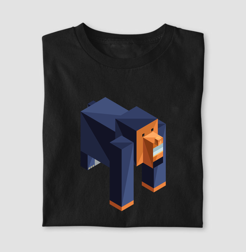 Camiseta Animalis Gorila Minecraft 100% Algodão