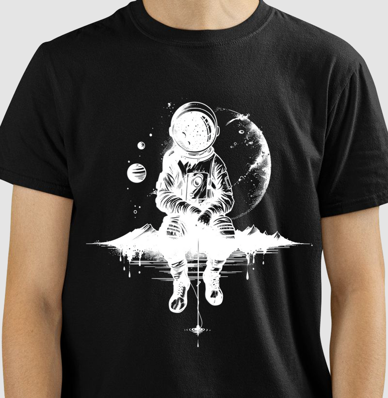 Astronaut fishing on the moon