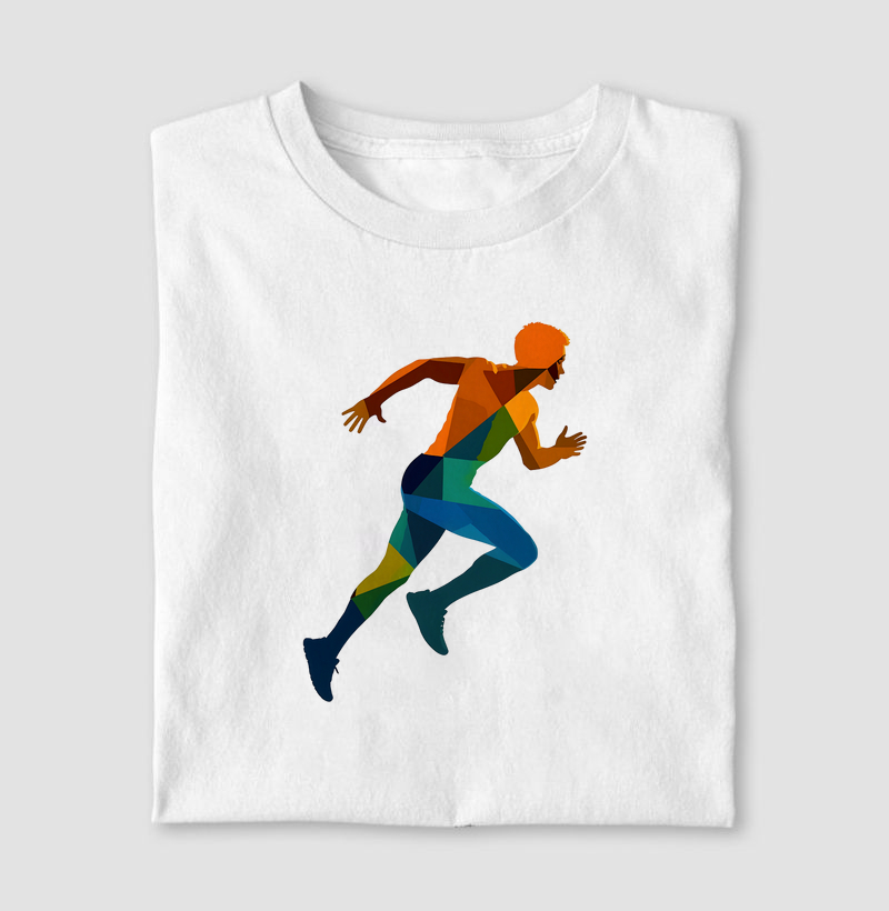 Estampa Gráfica Esportiva | Design Corredor de Energia e Movimento | Camiseta Exclusiva para Amantes de Esportes