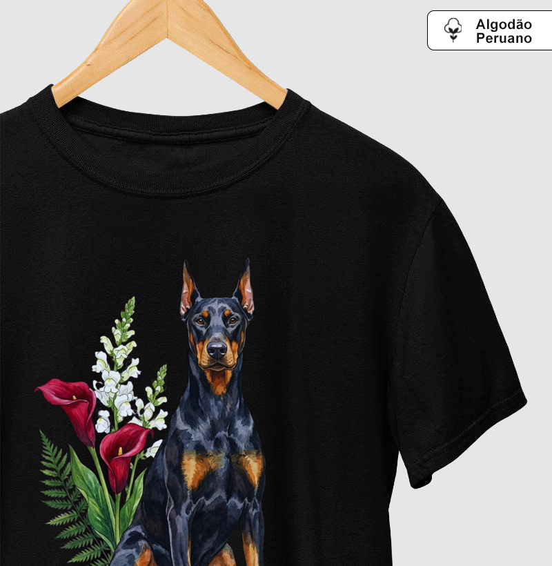 Doberman Floral Elegância