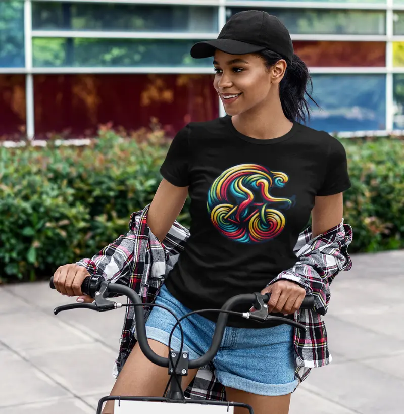 Redemoinho de Energia | Movimento abstrato do ciclista | Camiseta de ciclismo vibrante