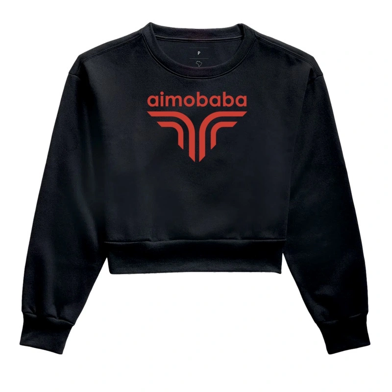   Moletom Cropped Aimobaba NL preto