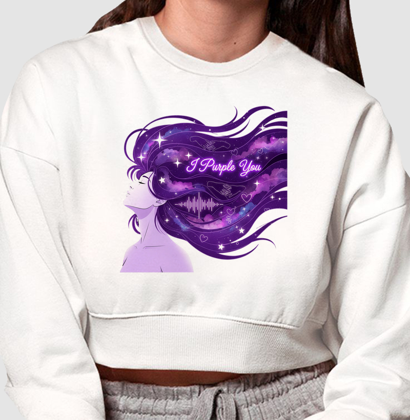 Cropped Moletom I Purple You