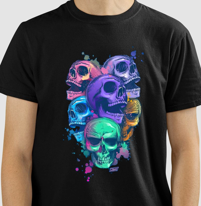 Colorful skull heads