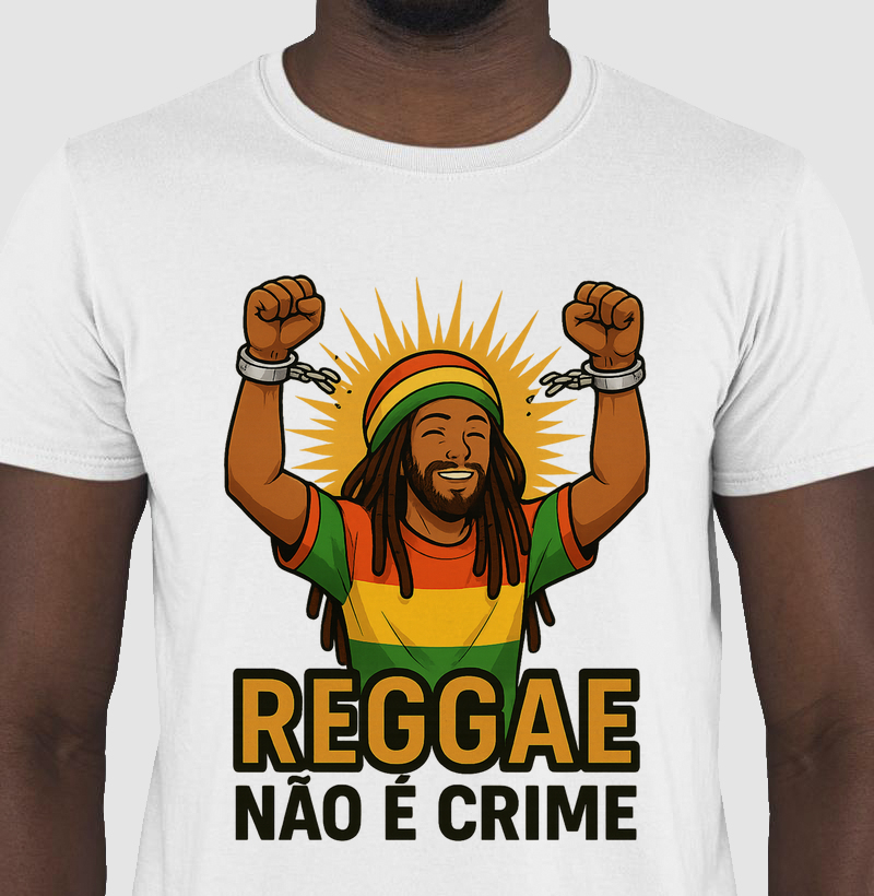 camiseta algodão reggae não é crime