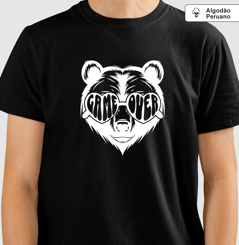 Camisa Algodão Peruano Urso Game Over