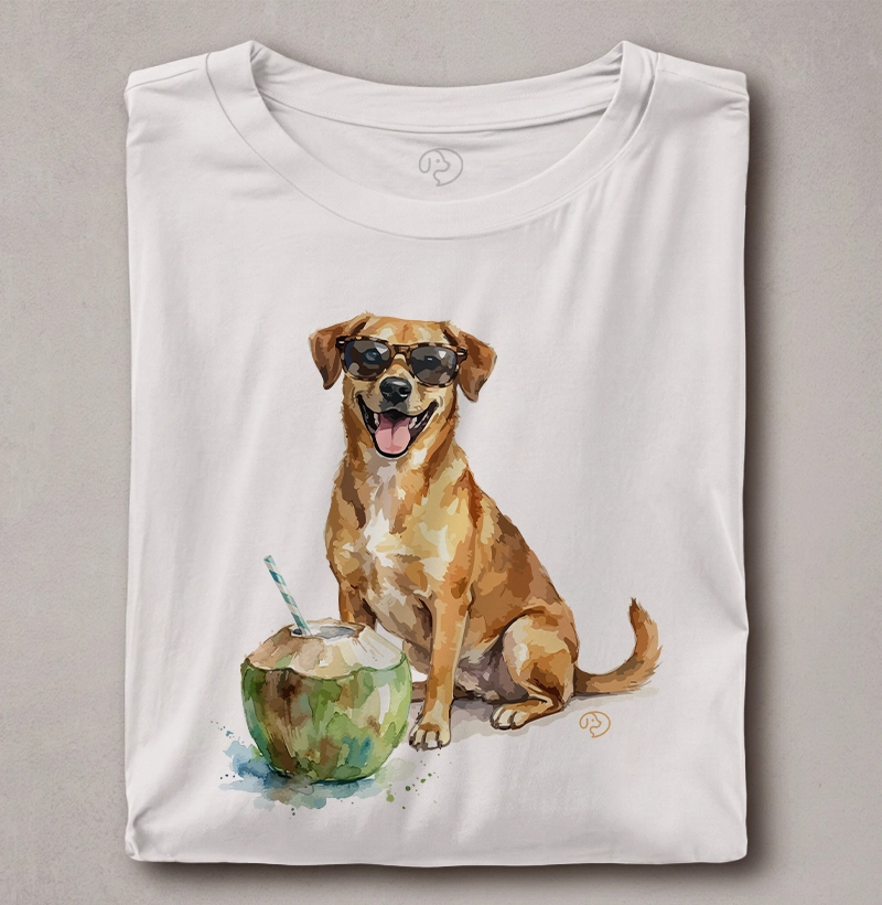 Cachorro com Água de Côco