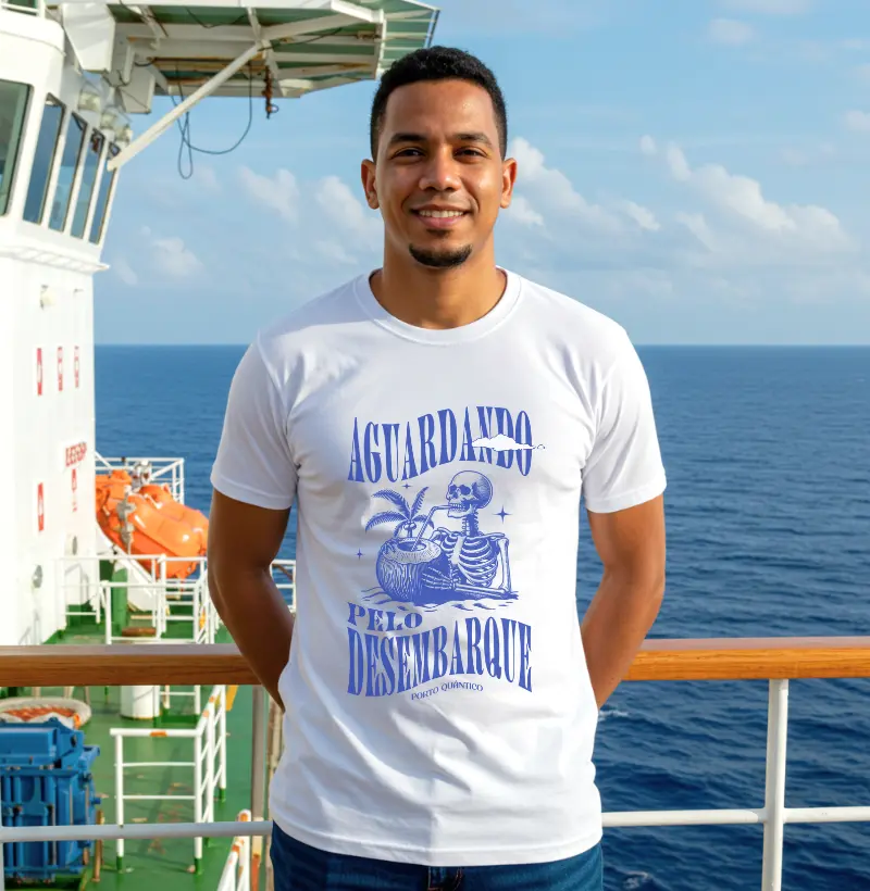 Camiseta Unissex 100% Algodão - Aguardando o Desembarque