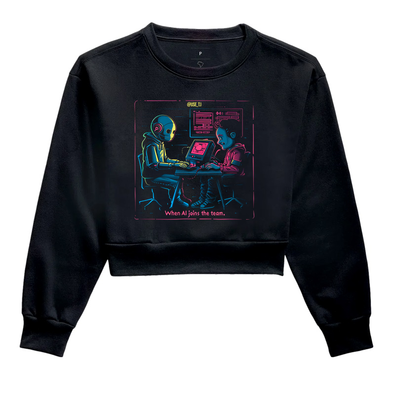Moletom cropped When IA joins the team T.I