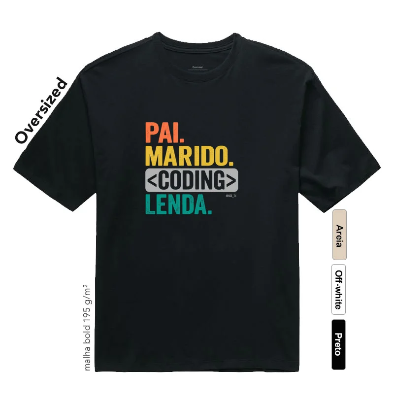 "Pai. Marido. Coding. Lenda." T.I