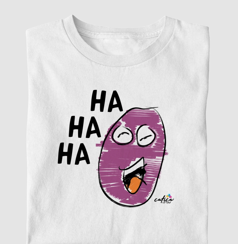Camisa adulto de Algodão com estampa "HA HA HA"