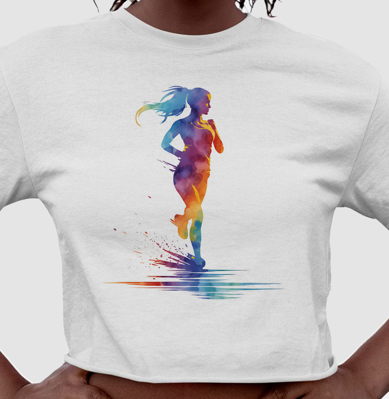 Mulher corredora - Aquarela