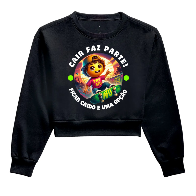 Camiseta Estampa Exclusiva Try Afú – "Cair faz parte, permanecer caído é uma opção".