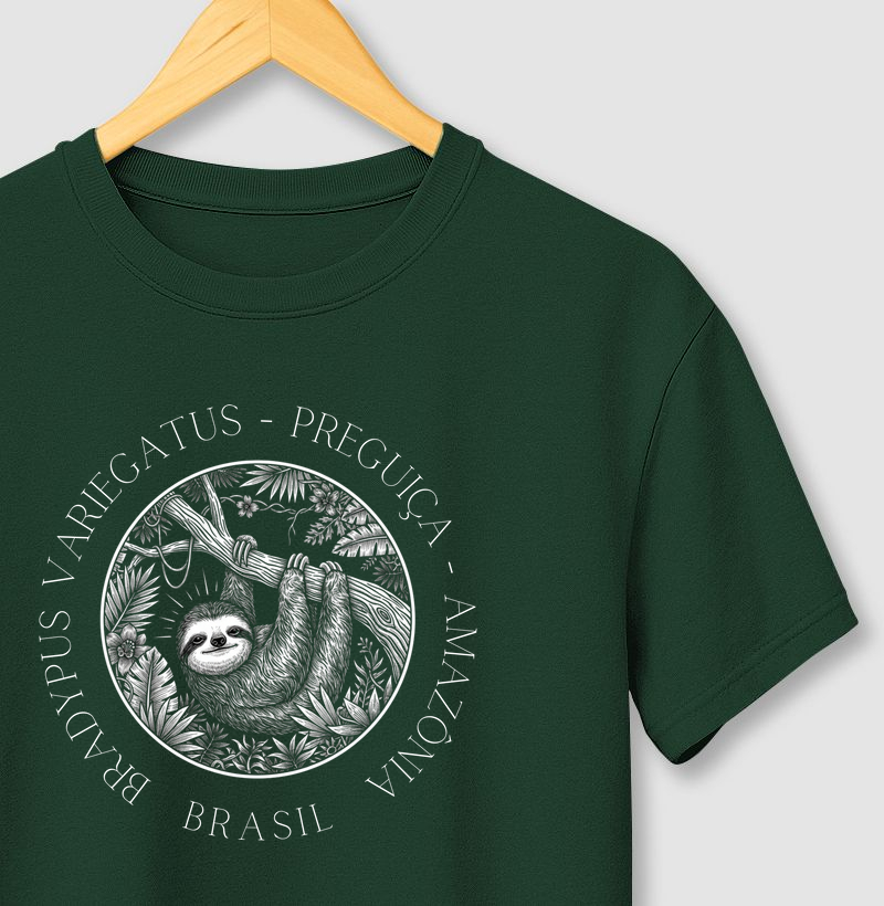Camiseta Preguiça: Bradypus variegatus - Amazônia Brasil | Calma e Sabedoria da Floresta Creative Biomas