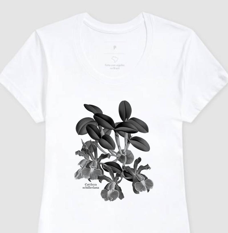 Camiseta Feminina Cattleya schilleriana P&B