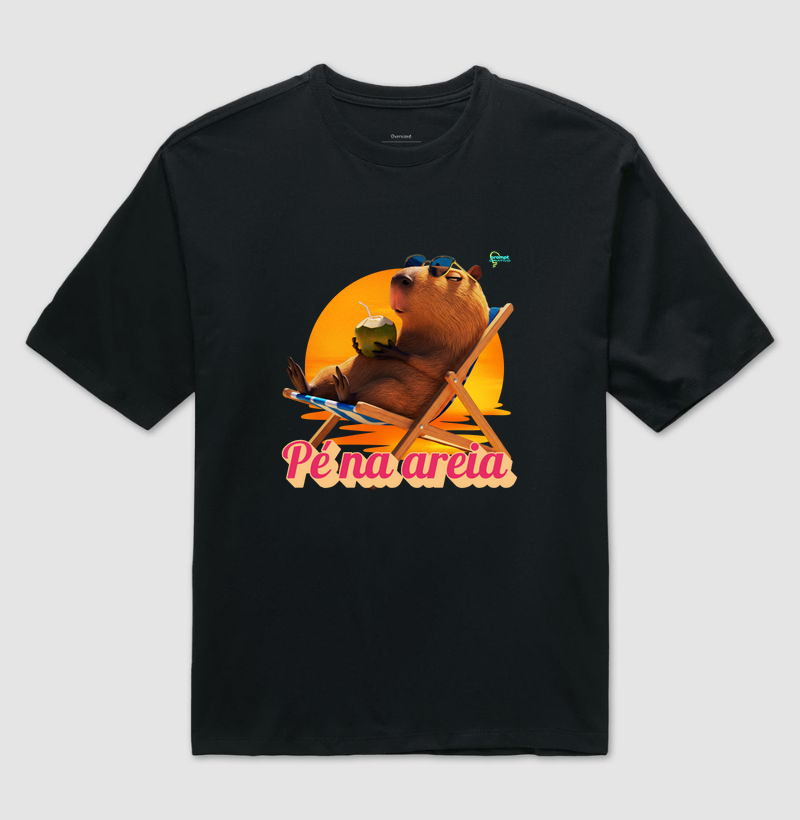 Capivara pé na areia