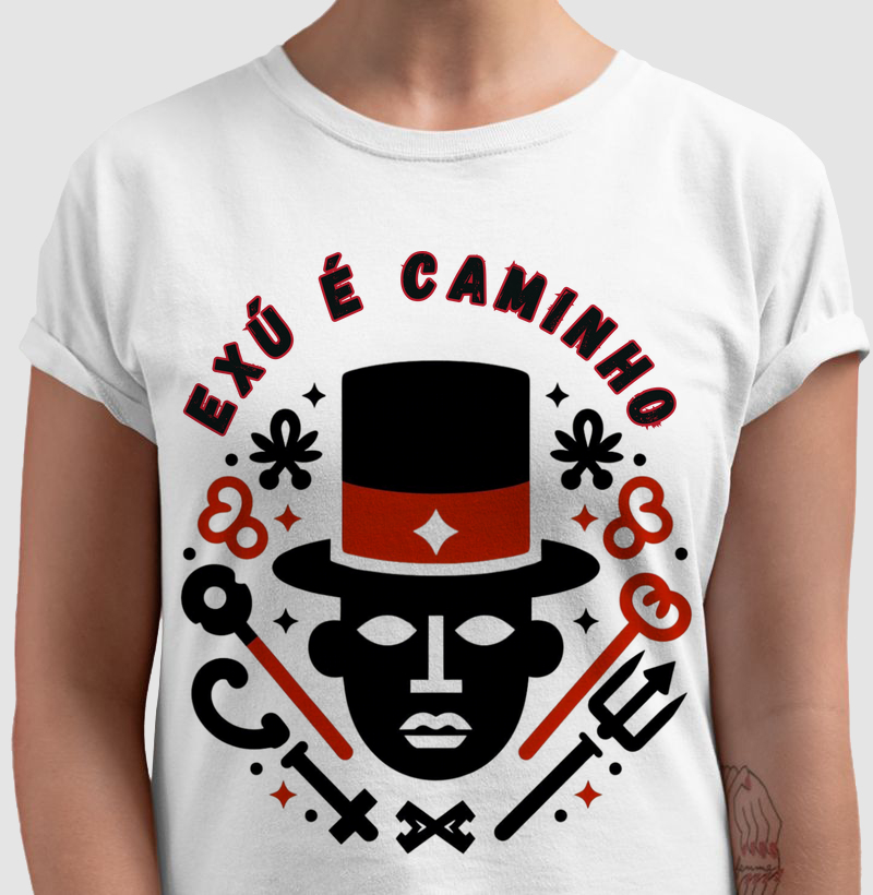 Camiseta Arte Exú é caminho 100% Algodão