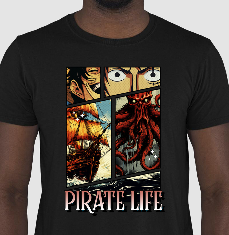 Camiseta Pirate Life – Aventura, Mar e Liberdade