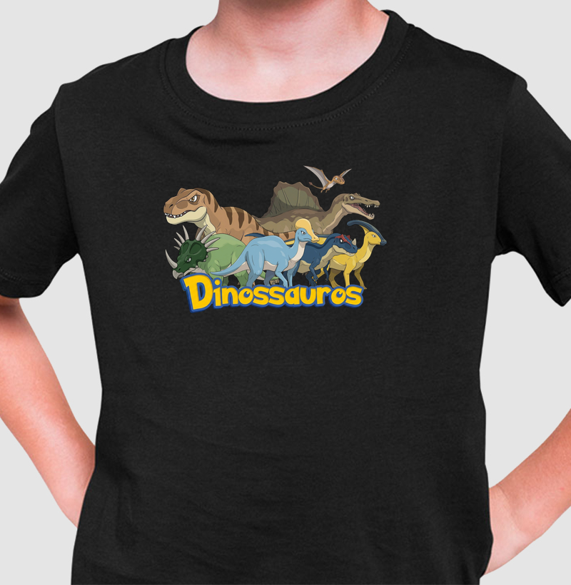 Camisa Algodão Estampada Dinossauro Pokemon Equipe T-rex Premium