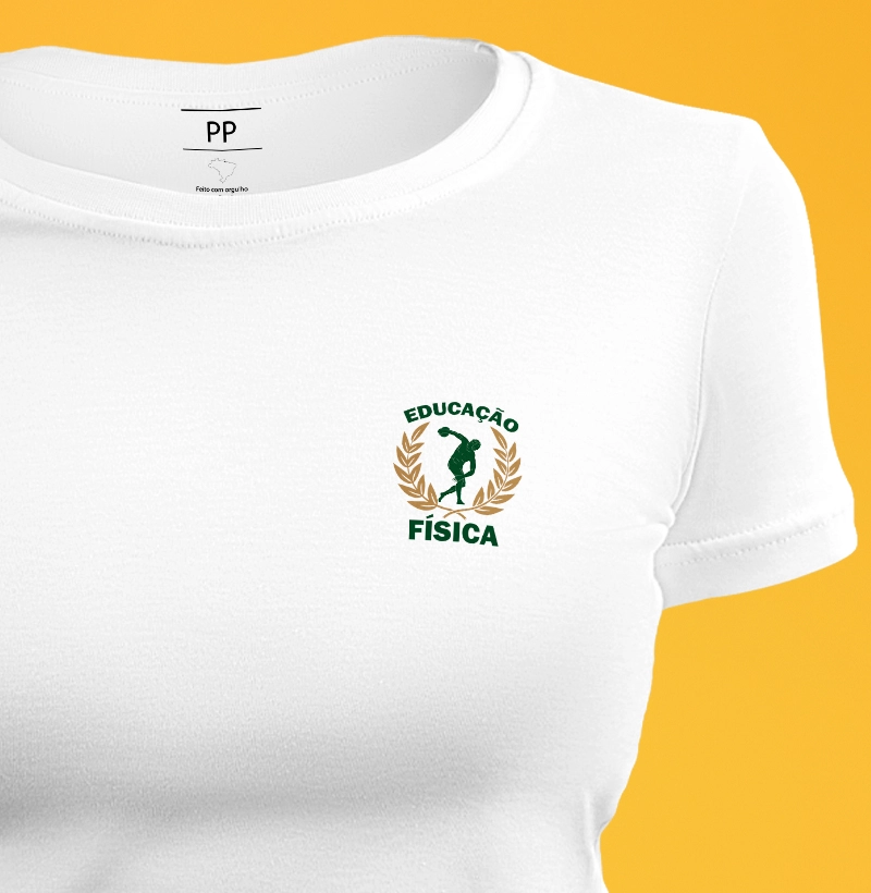 Camiseta Educação Física símbolo no peito - feminina