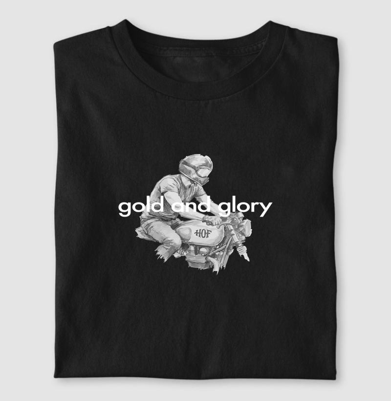 Camiseta estampada hall of fame gold and glory