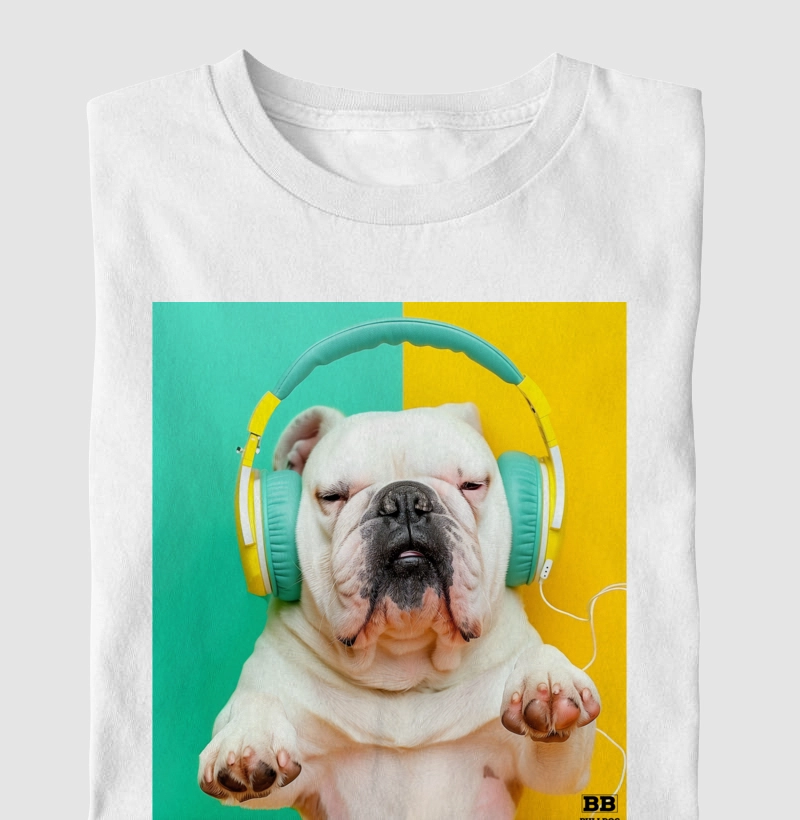 Camiseta Bulldog Ingles "Headphones 2"