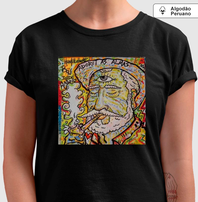 Camiseta 100% Algodão - Preto velho