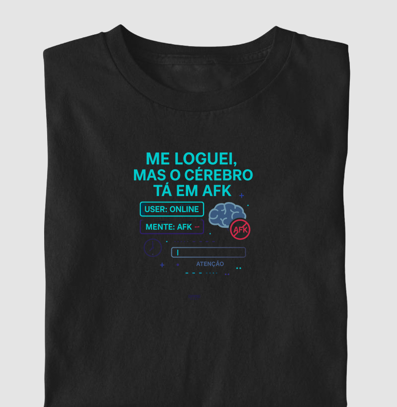 FunPhrase Me Loguei Mas o Cérebro Tá em Afk