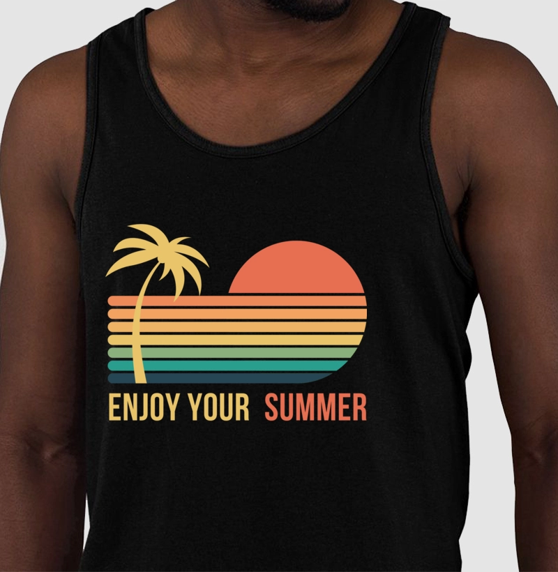 Camiseta Regata Animalis 100% Algodão Aproveite o Verão
