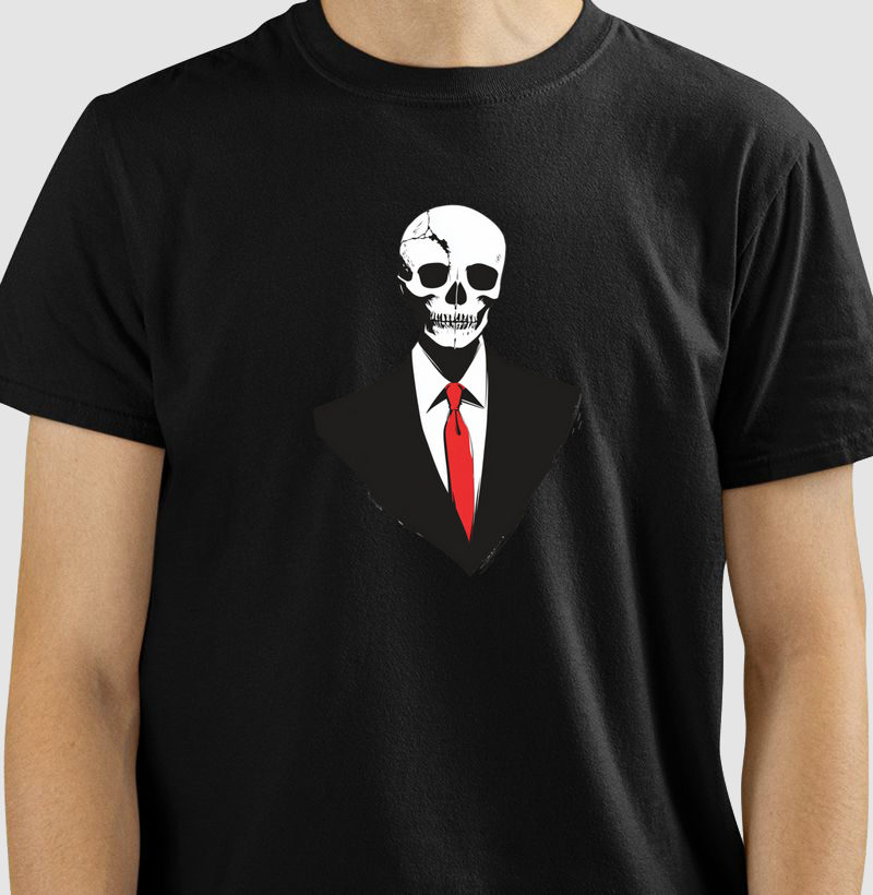 Camiseta Caveira de Terno
