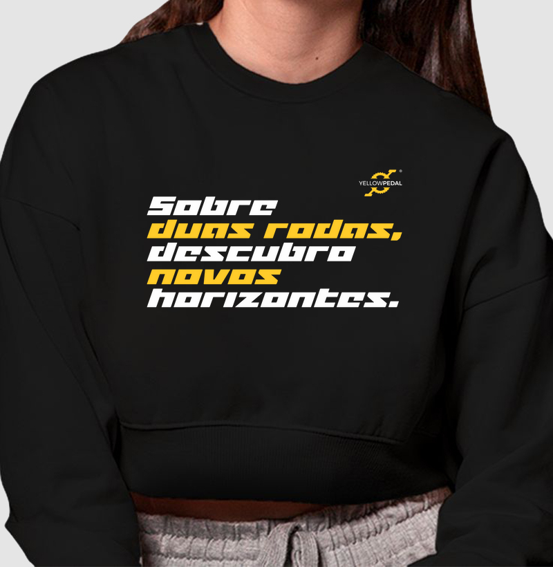 MOLETOM CROPPED YELLOWPEDAL NOVOS HORIZONTES