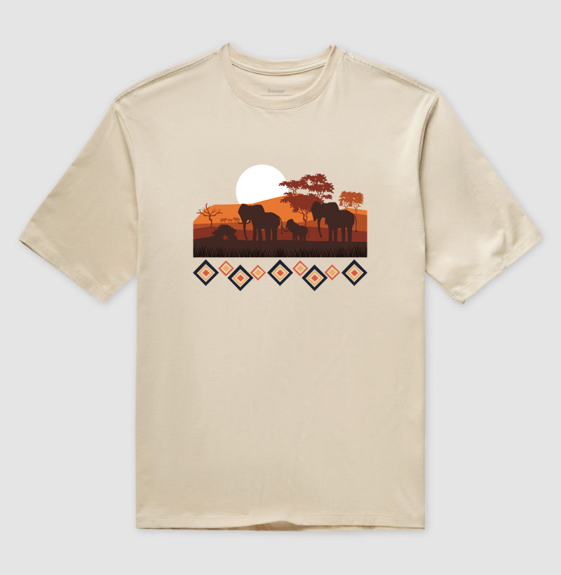 Camiseta Animalis Oversized Sol da Africa 100% Algodão