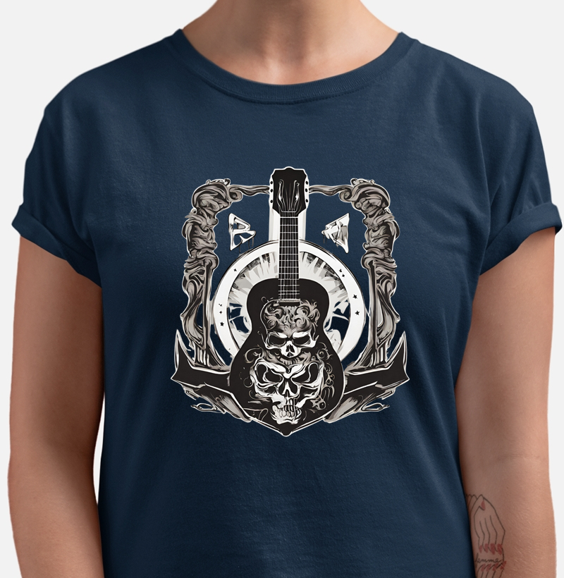 camiseta rock violao