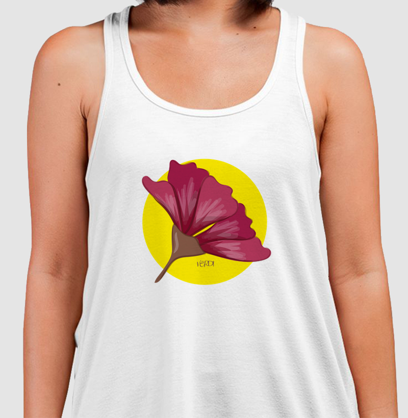 Flor rosa fundo amarelo