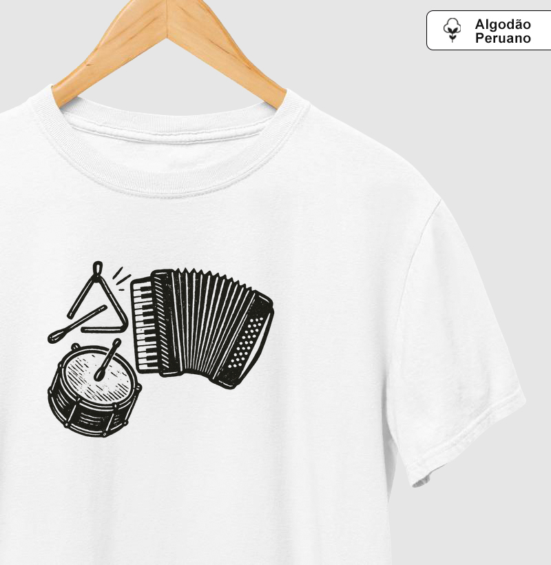 Elementos do trio nordestino (triângulo, zabumba, sanfona)