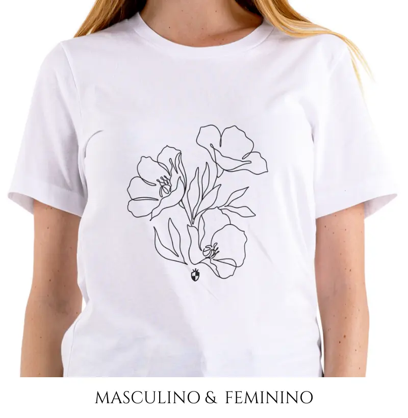 Camiseta Flores Arte Minimalista