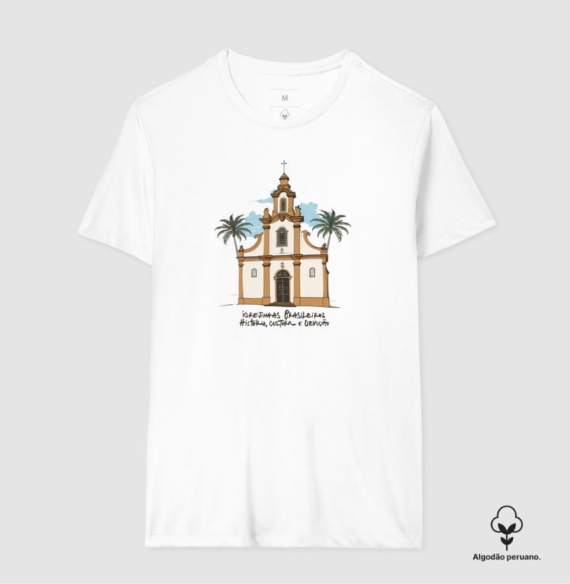 Camiseta Algodão Peruano Igrejinhas Brasileiras