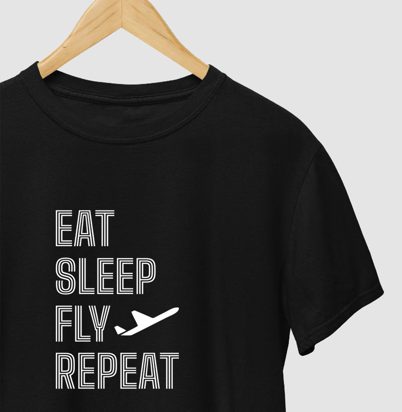 Camiseta Eat Sleep Fly Repeat