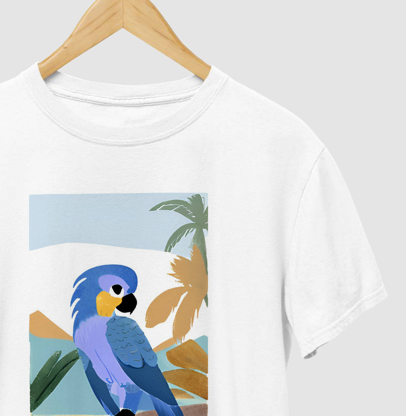 arara azul aquarela
