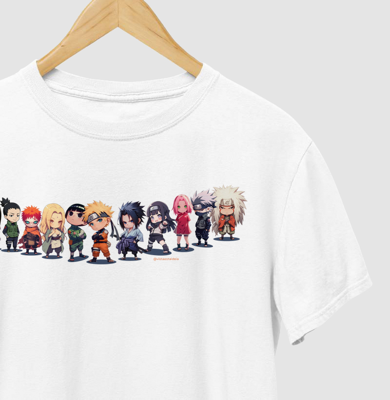 Camiseta com estampa geek - Personagens Naruto