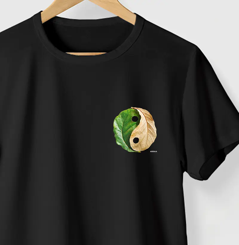 Camiseta YIN YANG - PRETA - (100% Algodão)