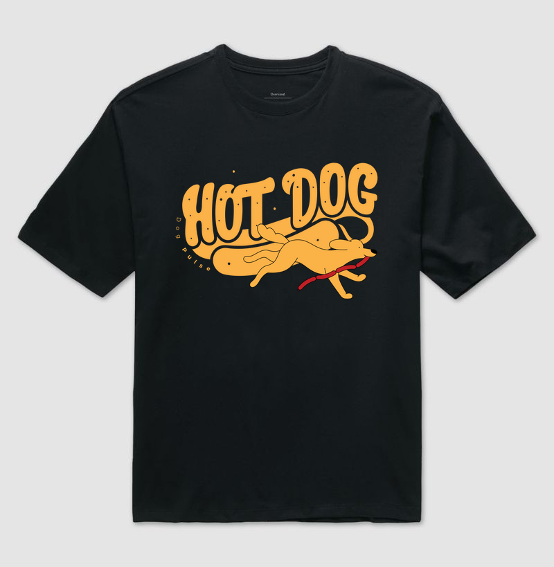 Camiseta Oversized Dog Pulse Hot Dog - Dogão Raiz