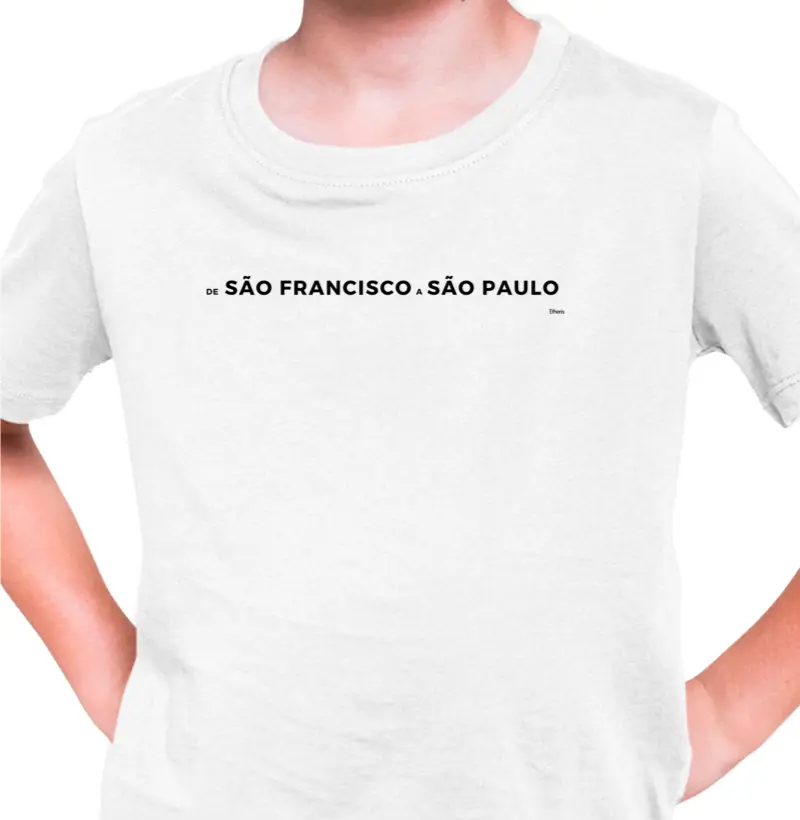 Camiseta Infantil Masculina Estampa SF-SP Etheris Branco