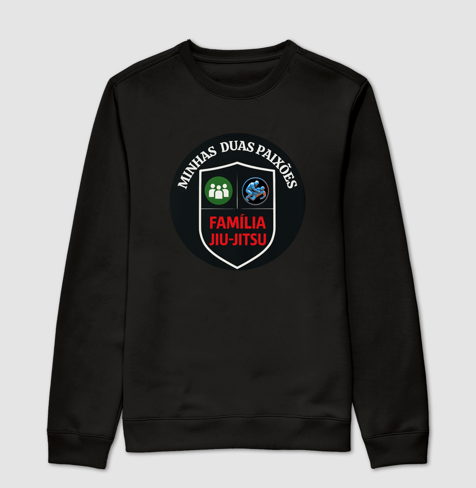 BRASÃO MINHAS DUAS PAIXÕES, FAMILIA E JIU-JITSU