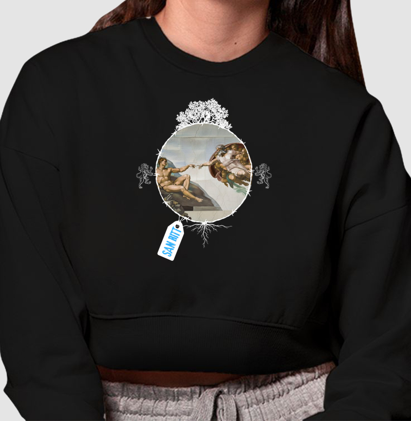 Cropped Moletom  S★R The Creation of Adam