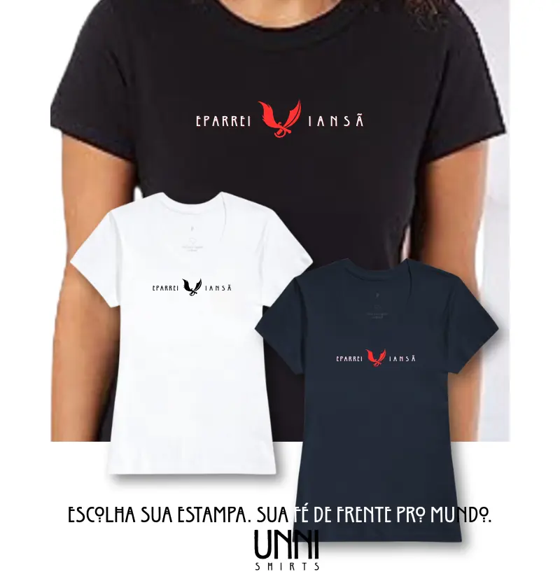 Camiseta Eparrei Iansã Sombreada Preta Feminina