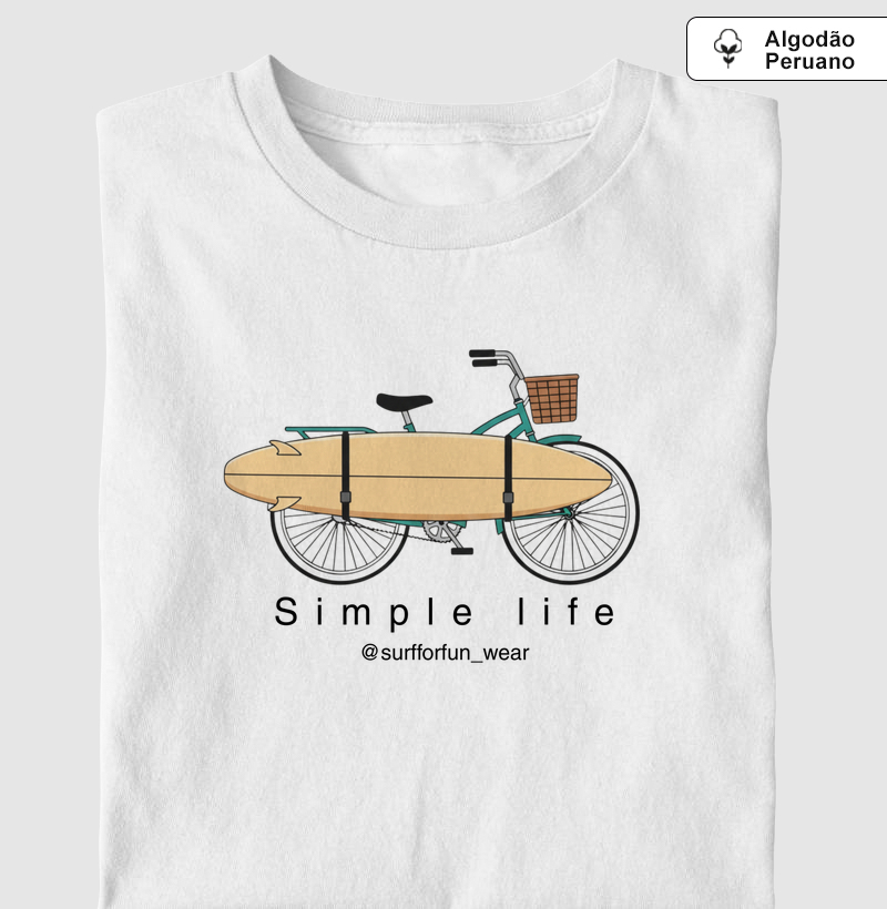 Camiseta Simple Life Surf Lifestyle Beach Bike Unissex - Surf for fun wear